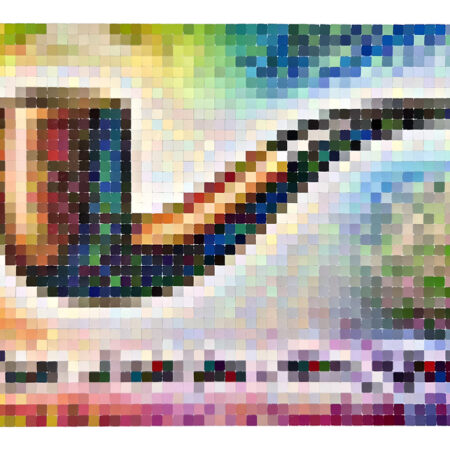 Nuancier de peinture réorganisé en La trahison des images (Ceci n'est pas une pipe) (30 x 40 cm)