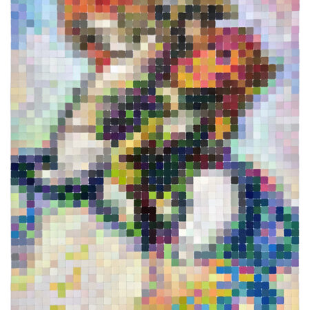 Nuancier de peinture réorganisé en Bonaparte franchissant le Grand-Saint-Bernard (30 x 40 cm)