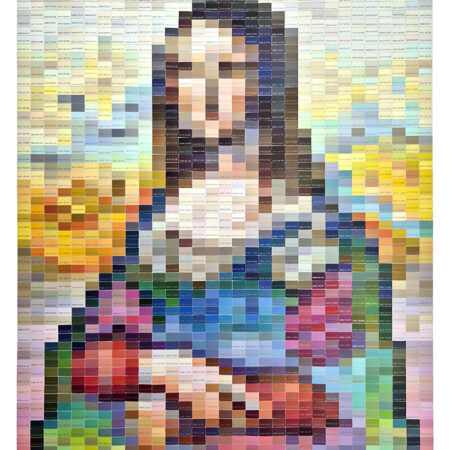 Nuancier de peinture réorganisé en La Joconde (reproduction imprimée)