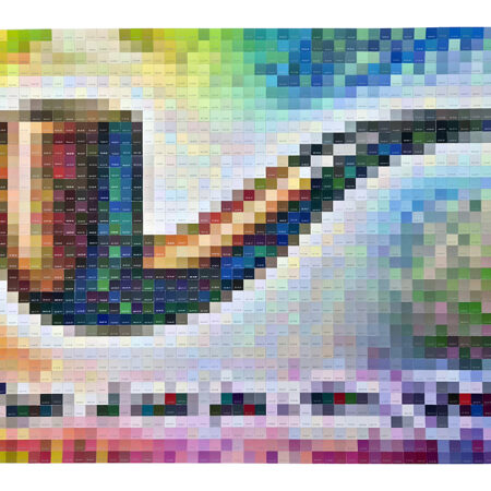 Nuancier de peinture réorganisé en La trahison des images (Ceci n'est pas une pipe) (reproduction imprimée)