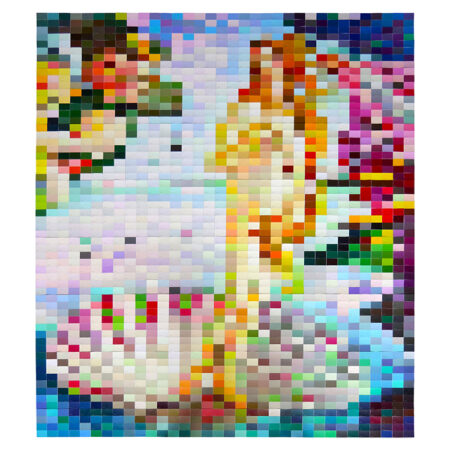 Nuancier de peinture réorganisé en La Naissance de Vénus (30x30 cm)